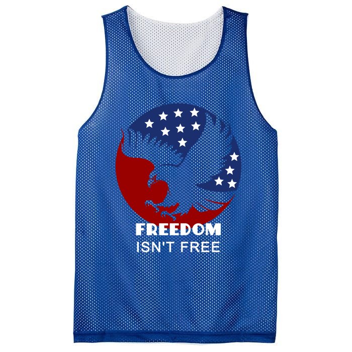 Freedom Isn't Free Patriotic Eagle Gift Mesh Reversible Basketball Jersey Tank