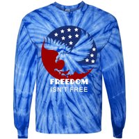 Freedom Isn't Free Patriotic Eagle Gift Tie-Dye Long Sleeve Shirt