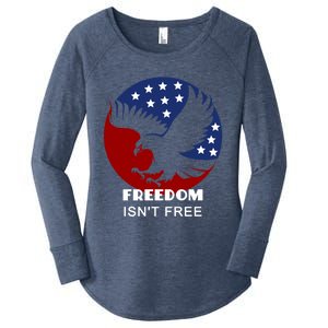 Freedom Isn't Free Patriotic Eagle Gift Women's Perfect Tri Tunic Long Sleeve Shirt