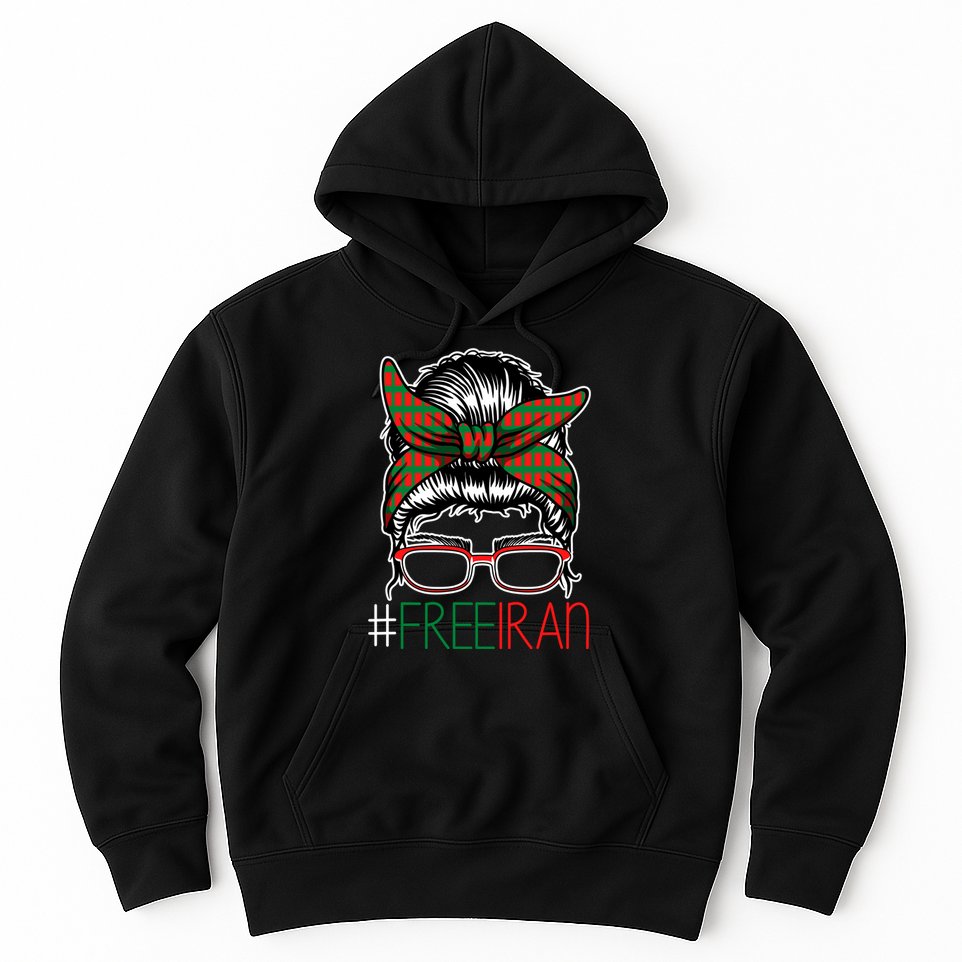 Free Iran Female Bun Women's Rights Hoodie