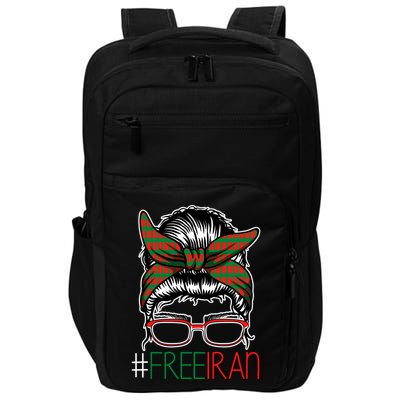 Free Iran Female Bun Women's Rights Impact Tech Backpack