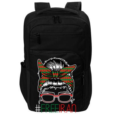 Free Iran Female Bun Women's Rights Impact Tech Backpack