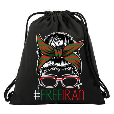 Free Iran Female Bun Women's Rights Drawstring Bag