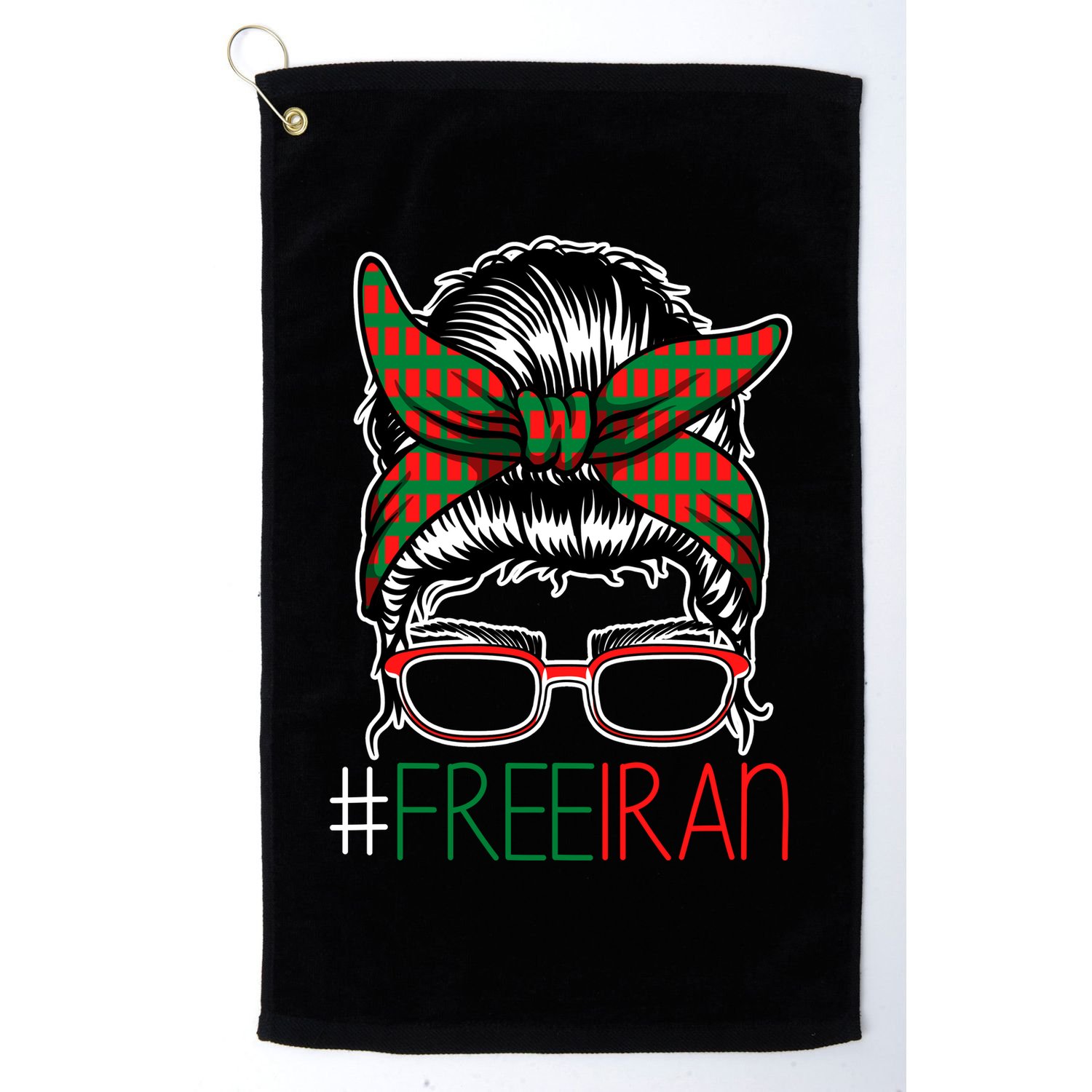 Free Iran Female Bun Women's Rights Golf Towel