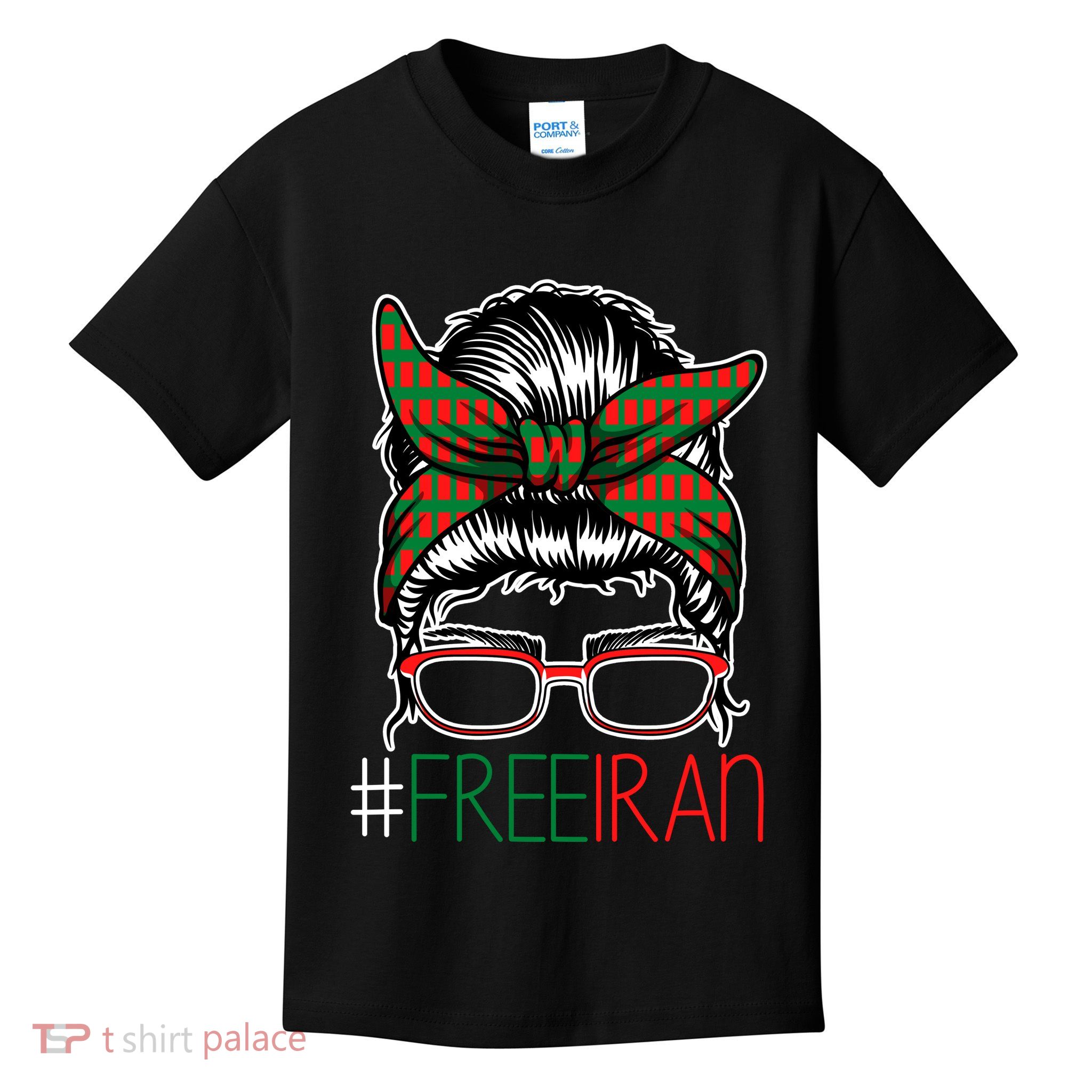 Free Iran Female Bun Women's Rights Kids T-Shirt