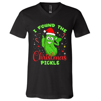 Funny I Found The Christmas Pickle Funny Xmas Party Gift V-Neck T-Shirt