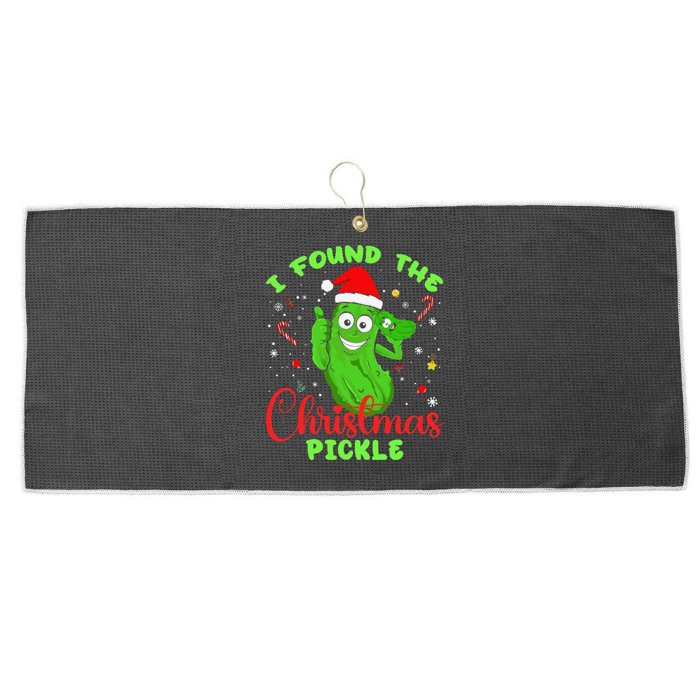 Funny I Found The Christmas Pickle Funny Xmas Party Gift Large Microfiber Waffle Golf Towel