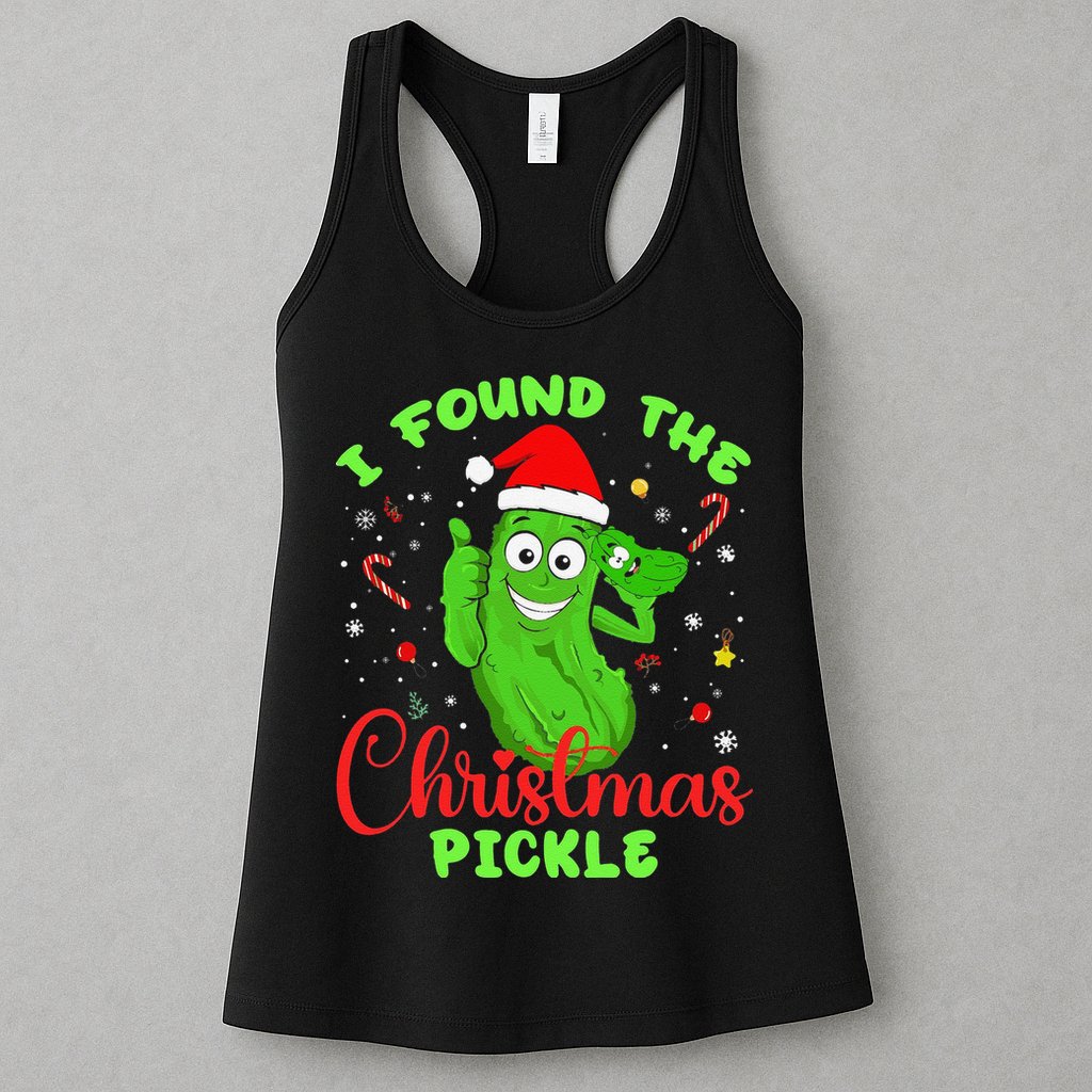 Funny I Found The Christmas Pickle Funny Xmas Party Gift Womens Tank Top