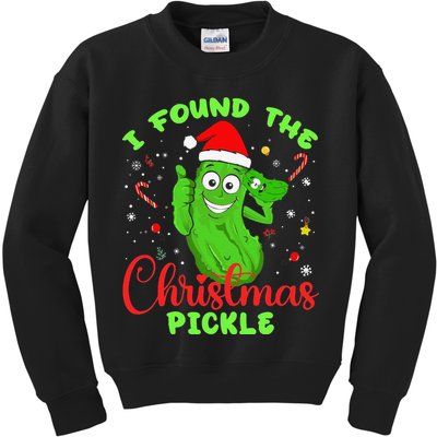 Funny I Found The Christmas Pickle Funny Xmas Party Gift Kids Sweatshirt