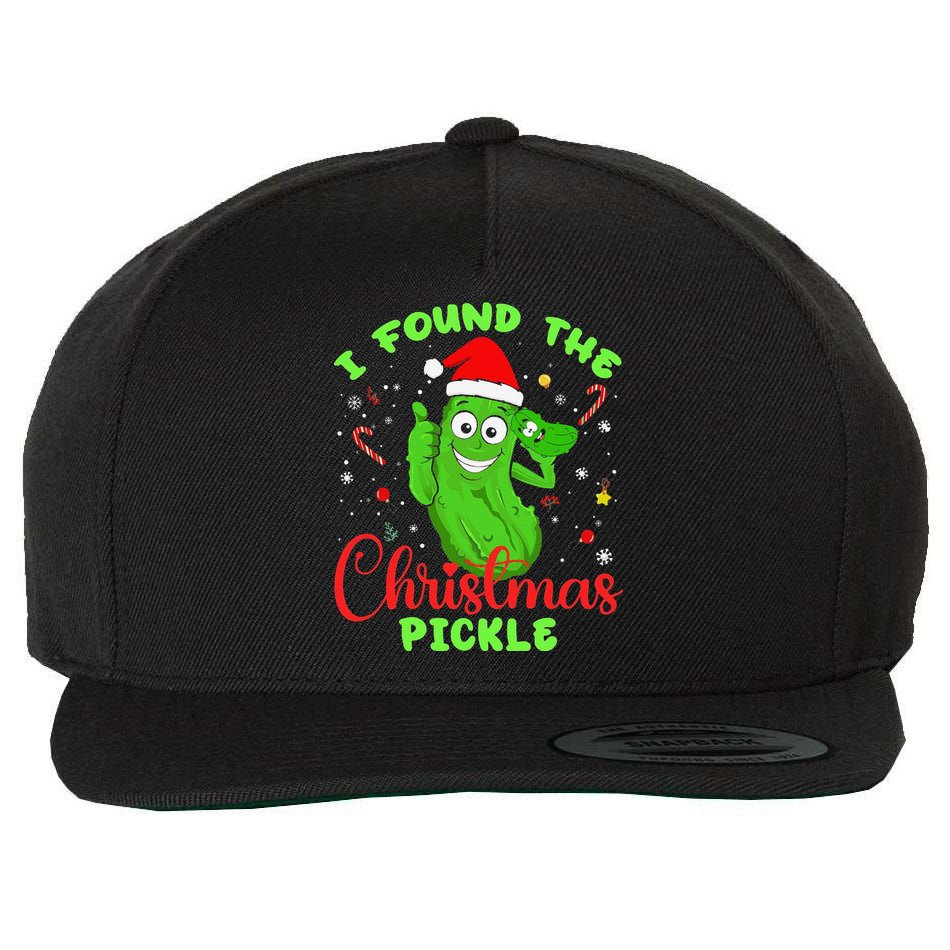 Funny I Found The Christmas Pickle Funny Xmas Party Gift Wool Snapback Cap