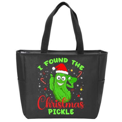 Funny I Found The Christmas Pickle Funny Xmas Party Gift Zip Tote Bag
