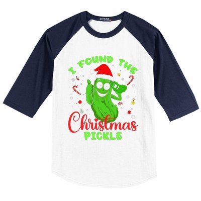 Funny I Found The Christmas Pickle Funny Xmas Party Gift Baseball Sleeve Shirt