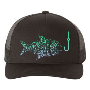 Fishing Icon For Fisherman Fish Hook Fishing Yupoong Adult 5-Panel Trucker Hat