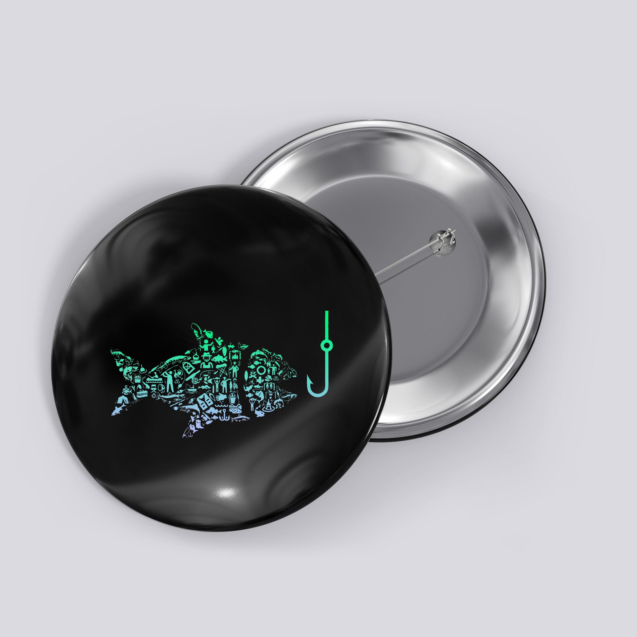 Fishing Icon For Fisherman Fish Hook Fishing Button