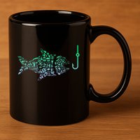 Fishing Icon For Fisherman Fish Hook Fishing 11oz C Handle Ceramic Mug