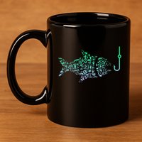 Fishing Icon For Fisherman Fish Hook Fishing 11oz C Handle Ceramic Mug