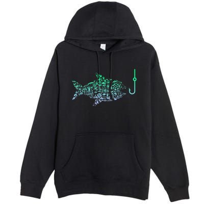 Fishing Icon For Fisherman Fish Hook Fishing Premium Pullover Hoodie