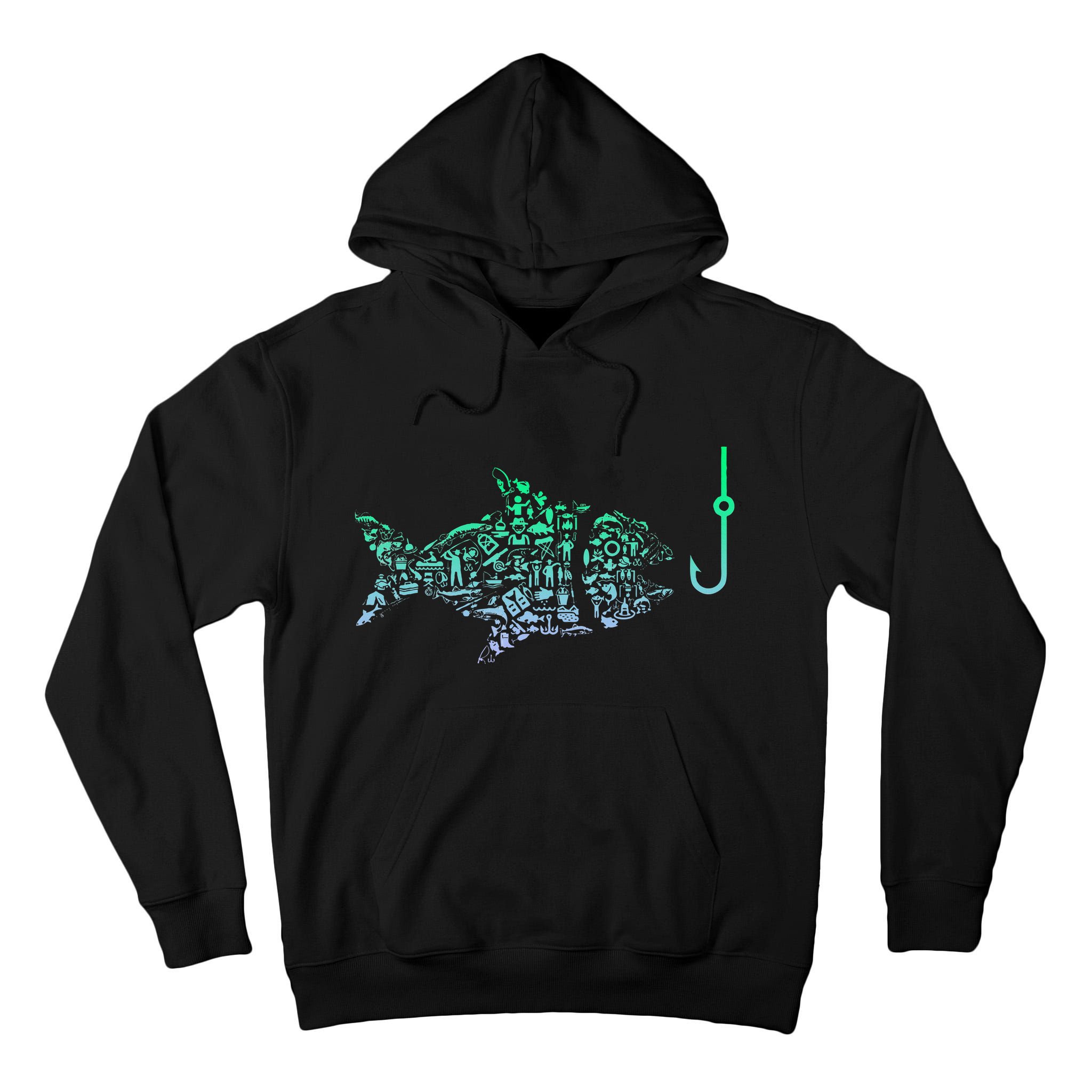Fishing Icon For Fisherman Fish Hook Fishing Tall Hoodie