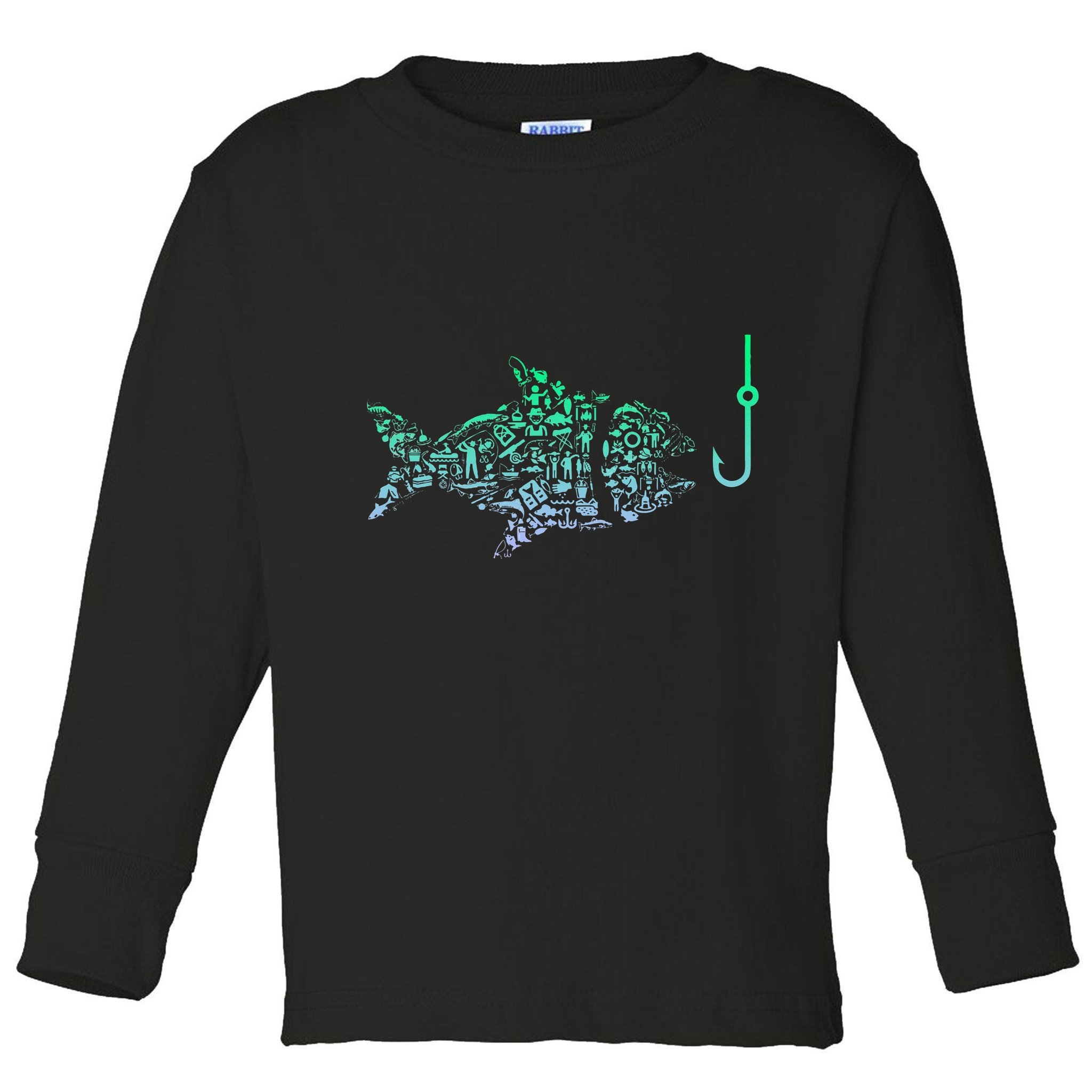 Fishing Icon For Fisherman Fish Hook Fishing Toddler Long Sleeve Shirt