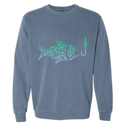 Fishing Icon For Fisherman Fish Hook Fishing Garment-Dyed Sweatshirt
