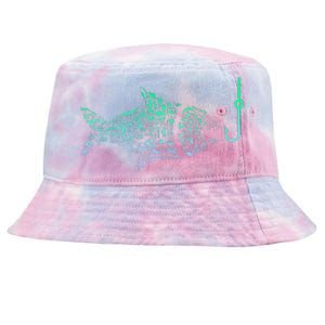 Fishing Icon For Fisherman Fish Hook Fishing Tie-Dyed Bucket Hat