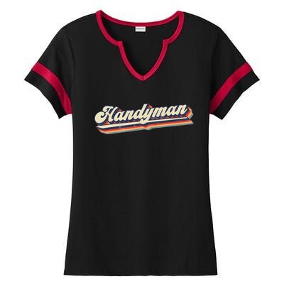 Funny I Fix Things & Handyman Ladies Halftime Notch Neck Tee