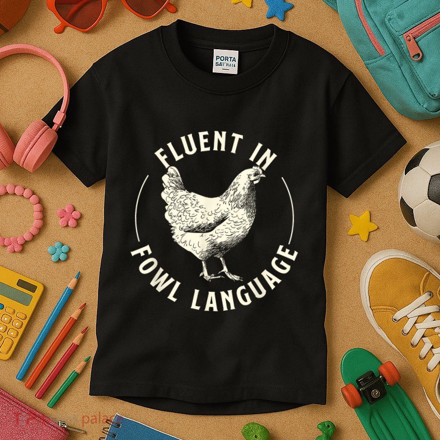 Fluent In Fowl Language Farm Animal Poultry Owner Kids T-Shirt