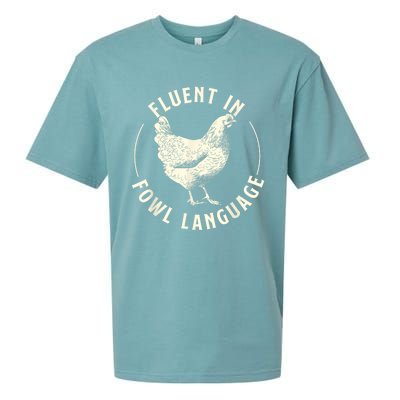 Fluent In Fowl Language Farm Animal Poultry Owner Sueded Cloud Jersey T-Shirt