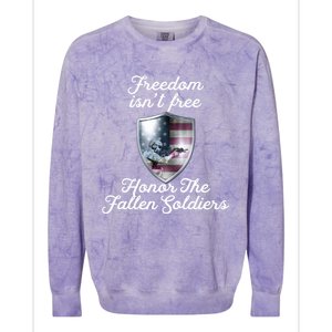 Freedom Isn't Free Honor The Fallen Soldiers Veterans Day Gift Colorblast Crewneck Sweatshirt