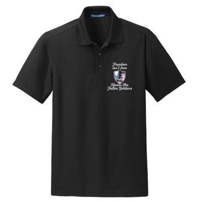 Freedom Isn't Free Honor The Fallen Soldiers Veterans Day Gift Dry Zone Grid Polo