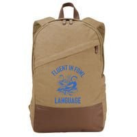 Fluent In Fowl Language Funny Swearing Cursing Ducks Joke Cotton Canvas Backpack