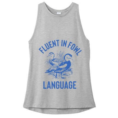 Fluent In Fowl Language Funny Swearing Cursing Ducks Joke Ladies PosiCharge Tri-Blend Wicking Tank