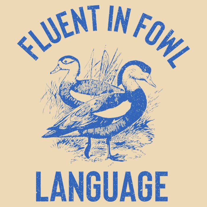Fluent In Fowl Language Funny Swearing Cursing Ducks Joke Drawstring Bag