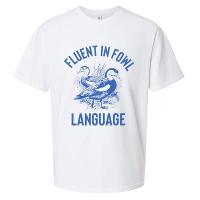 Fluent In Fowl Language Funny Swearing Cursing Ducks Joke Sueded Cloud Jersey T-Shirt