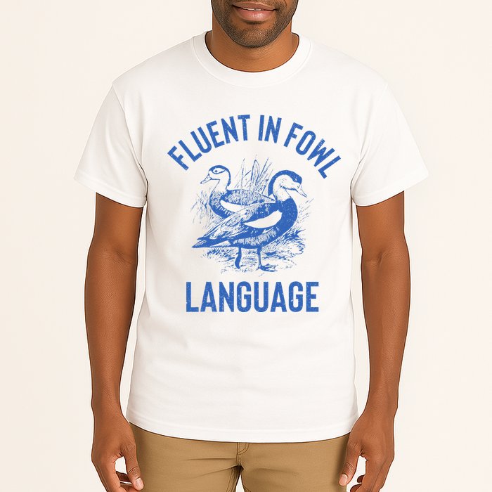 Fluent In Fowl Language Funny Swearing Cursing Ducks Joke Tall T-Shirt