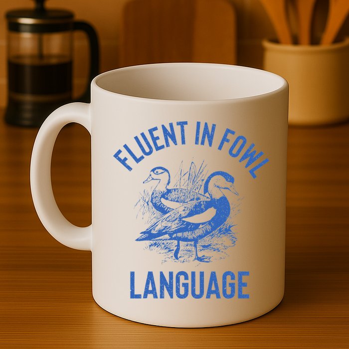 Fluent In Fowl Language Funny Swearing Cursing Ducks Joke Mug