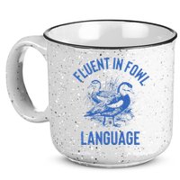 Fluent In Fowl Language Funny Swearing Cursing Ducks Joke 15oz Campfire Ceramic Mug