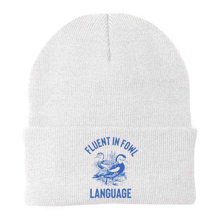 Fluent In Fowl Language Funny Swearing Cursing Ducks Joke Beanie