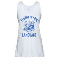 Fluent In Fowl Language Funny Swearing Cursing Ducks Joke Ladies Essential Flowy Tank