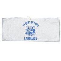 Fluent In Fowl Language Funny Swearing Cursing Ducks Joke Large Microfiber Waffle Golf Towel