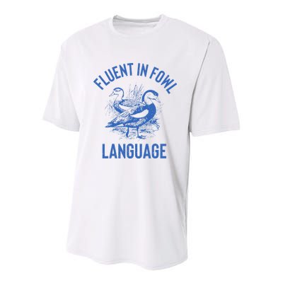 Fluent In Fowl Language Funny Swearing Cursing Ducks Joke Youth Performance Sprint T-Shirt