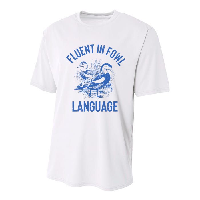 Fluent In Fowl Language Funny Swearing Cursing Ducks Joke Youth Performance Sprint T-Shirt
