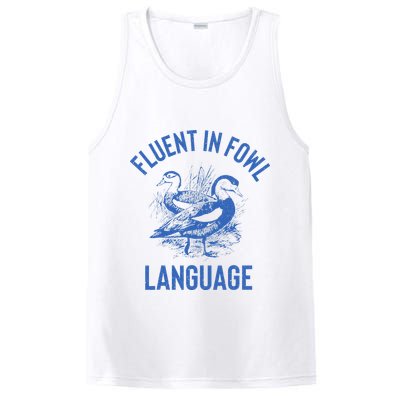 Fluent In Fowl Language Funny Swearing Cursing Ducks Joke PosiCharge Competitor Tank