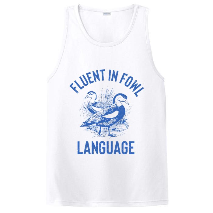 Fluent In Fowl Language Funny Swearing Cursing Ducks Joke PosiCharge Competitor Tank