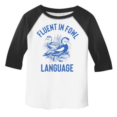 Fluent In Fowl Language Funny Swearing Cursing Ducks Joke Toddler Fine Jersey T-Shirt