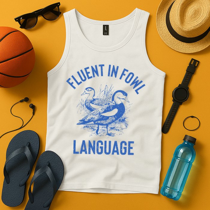 Fluent In Fowl Language Funny Swearing Cursing Ducks Joke Tank Top