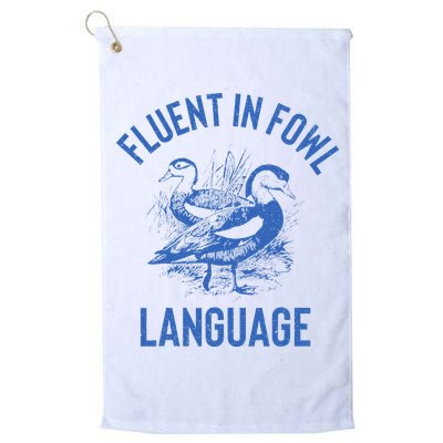 Fluent In Fowl Language Funny Swearing Cursing Ducks Joke Golf Towel
