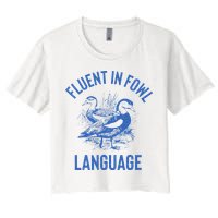 Fluent In Fowl Language Funny Swearing Cursing Ducks Joke Crop Top