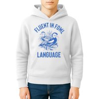 Fluent In Fowl Language Funny Swearing Cursing Ducks Joke Kids Hoodie