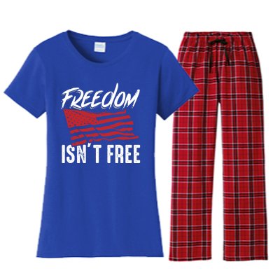 Freedom Isnt Free Usa Patriotic Military Veterans Support Great Gift Women's Flannel Pajama Set